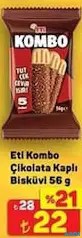 ETİ KOMBO ÇİKOLATA KAPLI BİSKÜVİ 56 GR fiyat ve kampanya bilgisi